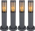 Produktbild: 4er Set Sockelleuchte, Edelstahl, anthrazit, rauch, H 45 cm
