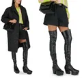 Produktbild: PRADA Stiefel Over-the-knee Platform Boots Overknee Gothic Plateau Schuhe 38