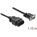 Produktbild: Delock Adapterkabel OBD-2 Stecker auf Sub-D 9 Pin Buchse mit Schrauben 1,15 m (64353)