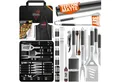 Produktbild: KESSER Grillbesteck-Set, (Grillzubehör Set mit Grillzange, Grillwender, 4in1 Grillspatel, Grillgabel, Grill-Spieß, Thermometer, Korkenzieher, Grillmatte & Tasche, 37 tlg), BBQ Profi Grillset aus rostfreiem Edelstahl mit Tasche & Thermometer
