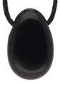 Produktbild: Schwarzer Obsidian Tropfenanhänger | Gebohrter Trommelstein Anhänger mit Baum...