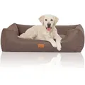 Produktbild: Knuffelwuff Hundebett Lotte aus Velours mit feinem Handwebcharakter XL 105 x 75cm Graubraun