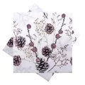Produktbild: ZauberDeko Servietten Zapfen Braun Tischdeko Weihnachten Herbst Deko 33 x 33 cm 20er Pack