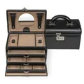 Produktbild: Windrose Schmuckkoffer beluga/schwarz (Leder)