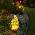 Produktbild: Außenlampe Solarlampe Gartenleuchte LED Erdspieß Dekolampe schwarz gold 2er Set
