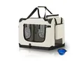 Produktbild: Juskys Hundetransportbox Lassie S (beige) faltbar mit Decke - 34x50x36 cm Hundetasche Hundebox