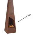 Produktbild: Relaxdays Gartenkamin Cortenstahl Braun Mit Aschefach 149 cm x 45 cm x 45 cm 25,2 kg