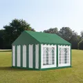Produktbild: TOOLPORT Partyzelt Festzelt 4x4 m Garten-Pavillon PVC Plane 700 N in grün-weiß Wasserdicht
