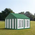 Produktbild: Partyzelt 4x4m Festzelt Gartenzelt Pavillon wasserdicht PVC grün-weiß NEU
