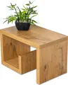 Produktbild: levandeo Couchtisch Gustav Holz 59x36x36cm Wildeiche Beistelltisch Fest Verleimt