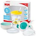 Produktbild: NUK 3-in-1 Trinklernset mit Trainer Cup Schnabeltasse (6+ Monate), Magic Cup 360° Trinklernbecher (8+ M) & Action Cup Trinkflasche Kinder (12+ M) | 230 ml | BPA-frei | gelbe Katze