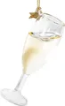 Produktbild: SIKORA Champagner Glas besondere Weihnachtskugel Glas Christbaumschmuck Deko Figur Weihnachten Anhänger Ornament - Trend Line - BS554