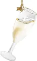 Produktbild: SIKORA Christbaumschmuck Champagner Glas besondere Weihnachtskugel Glas Anhänger – BS554, Christbaumschmuck Deko - traditionell, witzig & außergewöhnlich