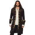 Produktbild: Boland 74178 - Piratenjacke für Herren, schwarz-gold, Mantel für Männer, Seeräuber, Freibeuter, Kostüm, Karneval, Mottoparty