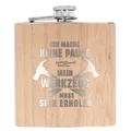 Produktbild: Spruchreif | Flachmann aus Edelstahl mit Gravur | Flachmann aus Holz | Outdoor Geschenk | Geschenkidee Handwerker | Hobbyhandwerker