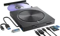 Produktbild: Externes CD DVD Laufwerk USB 3.0 Typ C DVD Laufwerk Extern mit SD/TF Kartenleser