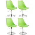 Produktbild: CLP 4er Set Esszimmerstühle Maverick Kunststoff grün/chrom
