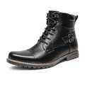Produktbild: Bruno Marc Herren Motorrad Stiefel Schnürstiefel Boots Klassische Chukka Biker Freizeitschuhe,Size 43.5,Schwarz,PHILLY-3