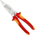 Produktbild: Knipex Elektro-Installationszange 13 96 200, 200mm, mit Öffnungsfeder, VDE isoliert