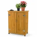 Produktbild: Mucola Gartenschrank 75x40x90cm Aufbewahrungsschrank Geräteschrank Holz Schrank Gartenhaus Werkstattschrank Gerätehaus Gartenschuppen