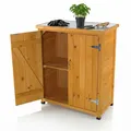 Produktbild: Geräteschrank Holz Gartenschrank kompakt Fichte Stauraum 2 Türen wetterfest