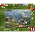 Produktbild: Thomas Kinkade Studios: Disney - Mickey & Minnie in den Alpen, Puzzle 1000 Teile