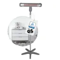 Produktbild: Babyruf BR 80 Wickeltisch Heizstrahler | 2 Heizstufen 400/800 Watt | Wandmontage oder Standgerät | Baby Heizstrahler mit Sicherheitsgeflecht | Wärmestrahler | Schwenkbar & Höhenverstellbar | grau