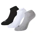 Produktbild: PUMA Damen Puma Unisex Sneaker Plain 3p Socken, Grau / Weiß Schwarz, 43-46 EU