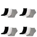 Produktbild: PUMA 12 Paar Sneaker Invisible Socken Gr. 35-49 Unisex für Damen Herren Füßlinge, Farbe:882 - grey/white/black, Socken & Strümpfe:43-46