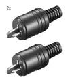 Produktbild: 2x DIN Lautsprecherstecker Schraubanschluss Knickschutz 2,2mm Schwarz 11241
