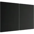 Produktbild: ALLboards Glas Herdabdeckplatte Schneidebrett Schwarz Classic Black 2er Set Arbeitsplatte Herdschutz Deko Gehärtetes Glas, 2 Stück – 52x30cm