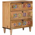 Produktbild: vidaXL Nachttisch Natur 50 x 33 x 62 cm Massivholz Mango 4018269