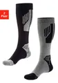 Produktbild: H.I.S Skistrümpfe Packung, 2 Stk. tlg. mit bequemem Vollfrottee, Gr. 35-38, 1x schwarz/grau meliert, 1x grau meliert/ schwarz