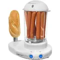 Produktbild: Clatronic 2in1 Hot Dog Maker & Eierkocher | Hotdog Maker Set für 1-14 Würstchen | Egg Cooker für bis zu 6 Eiern | mit beheiztem Edelstahl-Aufste... - Weiß