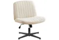 Produktbild: Refined Living Bürostuhl Schreibtischstuhl mit gekreuzten Beinen Höhenverstellung neigbar (360° Drehstuhl Ohne Armlehnen Kinderstuhl Lernstühle Stoff Beige), Geeignet für Zuhause, Schlafzimmer, Büro, Arbeitszimmer, Make-up-Stuhl