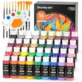 Produktbild: Shuttle Art Acrylfarben Set, 36 Acryl farben in Flaschen (je 60ml) mit 12 Pinselset & 1 Palette, ungiftig, Acrylfarbe wasserfest für Künstler, Anfänger, Erwachsene auf Leinwand, Steine, Holz geeignet