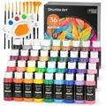 Produktbild: Acrylfarben Set 36 Acryl farben in Flaschen je 60ml mit 12 Pinselset & 1 Pale...