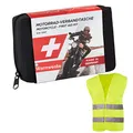 Produktbild: GoLab ® Motorrad Erste Hilfe Set - klein und kompakt, Verbandtasche nach DIN 13167 mit Warnweste für alle europäischen Länder geeignet (Österreich, Schweiz, Italien, Deutschland usw.)