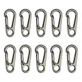 Produktbild: Temlum 3,3 cm Mini Karabiner Set, Aluminium Karabinerhaken, Karabiner Klein Schlüsselanhänger Haken für Camping, Reisen, Wandern (Grau 10 stück)