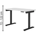 Produktbild: Ergotopia Schreibtisch Desktopia ONE, weiß / schwarz, elektrisch höhenverstellbar, 138 x 72-122 x 65cm