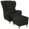Produktbild: Supellex Ohrensessel, Anthrazit, Textil, 92x108x92 cm, Wohnzimmer, Sessel, Ohrensessel