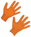 Produktbild: Kerbl 50x Einmalhandschuh X-Grip, Arbeitshandschuh, Schutzhandschuh, orange, Gr. XL, 24cm, Nitril, unisex, öl- und chemikalienbeständig