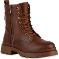 Produktbild: VAN HILL Damen Leicht Gefütterte Schnürstiefeletten Stiefeletten Schuhe 840581, Farbe: Hellbraun, Größe: 37 - Braun - 37