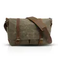 Produktbild: Retro Umhängetasche Messenger Bag Canvas Schultertasche für 14 Zoll Laptop Br...