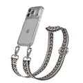 Produktbild: EAZY CASE Handykette - Verstellbares Taschenband kompatibel mit iPhone 17 Pro, Schulterriemen, Handykordel mit Silikon Hülle, Umhängetasche, Grau Schwarz Silber