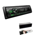 Produktbild: Pioneer MVH-S120UBG 1-DIN Autoradio mit grüner Beleuchtung und USB kompatibel mit Android-Smartphones inkl. Einbauset passend für Peugeot 207 2006-2009 schwarz