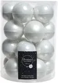 Produktbild: Christbaumkugeln Weihnachtskugeln Glas Ø 4 cm winterweiß 18 Stück