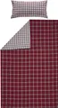 Produktbild: Erwin Müller Flanell Wende-Bettwäsche, Bettgarnitur Karo rot Größe 40x80 cm / 155x200 cm - für kalte Nächte, flauschig weich, temperaturausgleichend, mit Reißverschluss