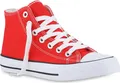 Produktbild: VAN HILL Damen Sneaker High Schnürer Bequeme Freizeit Stoff Schuhe 841313, Farbe: Rot, Größe: 36