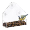 Produktbild: 3er Set Fenster-Vogelfutterhaus, für Wildvögel, 3 Saugnäpfe, Futterstation mit Dach, HBT: 15 x 15 x 7 cm, transparent